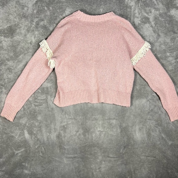 Madewell Sweater Womens Small Montford Fringe Pullover Crewneck Boho Feminine - Picture 8 of 9